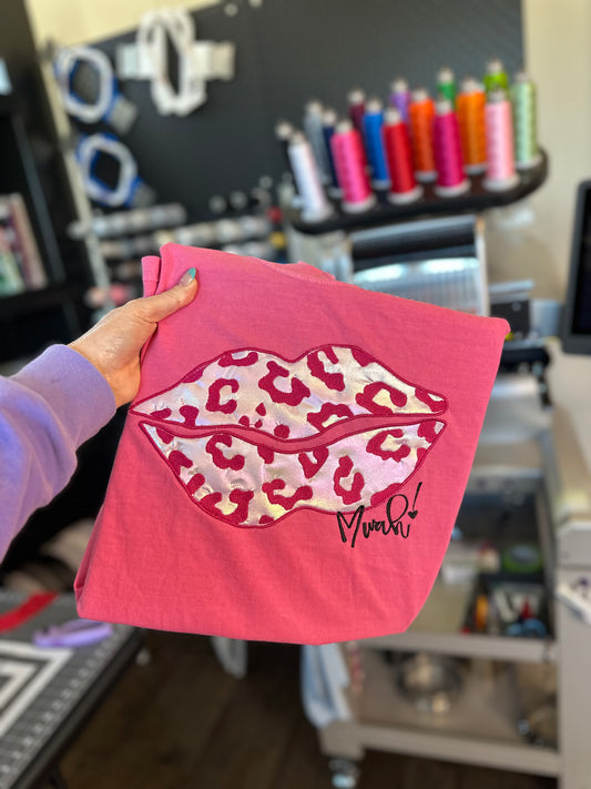 Valentine's Shirt - Comfort Colors Cheetah Lips