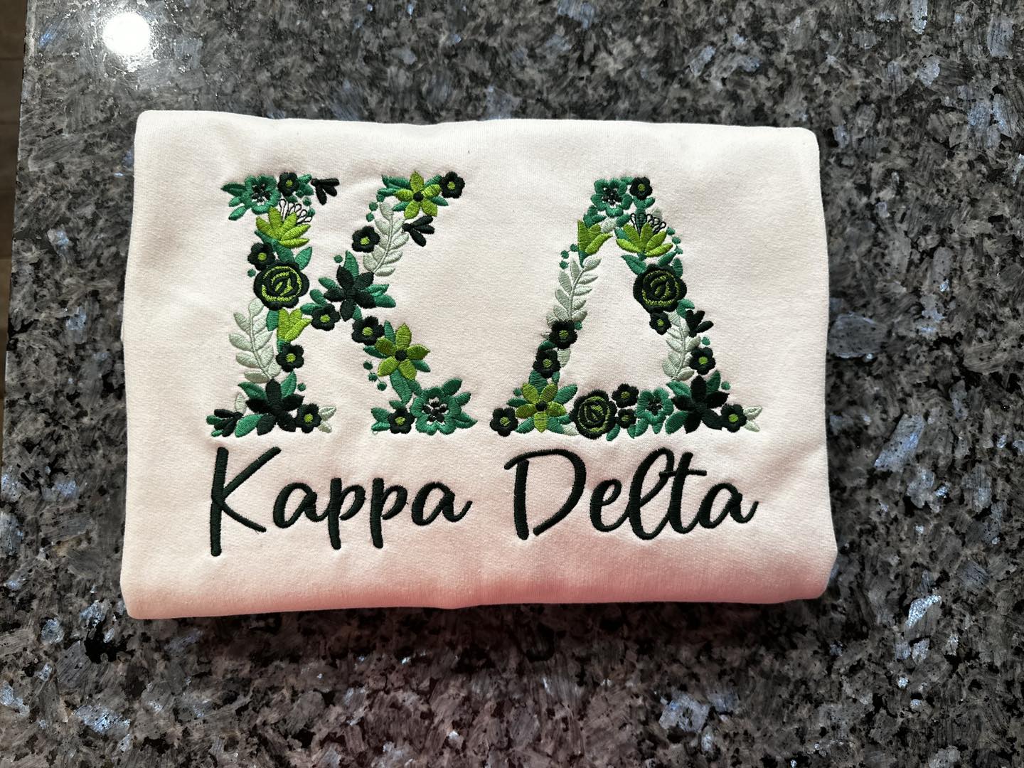 Kappa Delta Floral Greek Letter Embroidered Sweatshirt