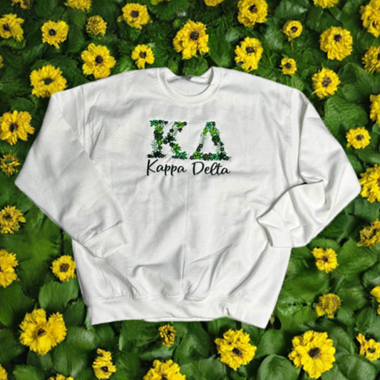 Kappa Delta Floral Greek Letter Embroidered Sweatshirt